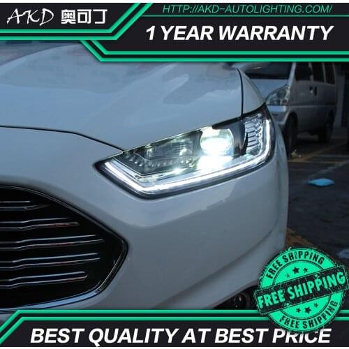 AKD tuning cars Headlight For Ford Mondeo Fusion 2013-2016 Headlights LED DRL Running lights Bi-Xenon Beam Fog lights angel eyes