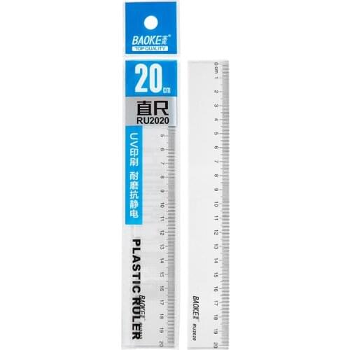 Baoke Ruler RU2020 Ruler Stationery 20cm Student Ruler Drawing Tool Ruler Transparent Ruler Drawing Tool Office Stationery
