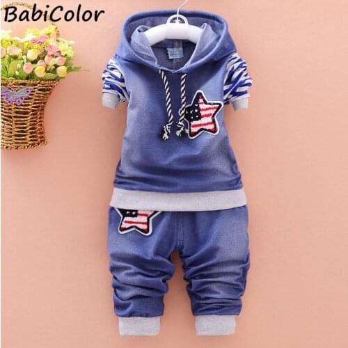 BabiColor Fashion Autumn Baby Boy Clothes Set Boys Sport Suit Children Sets Kids Clothes Denim New Clothes