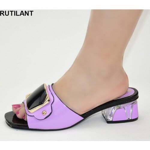 Italian In Women High Quality African Wedding Shoes Special Arrivals Wedding Light Purple Color Nigeriain Shoes Large Size 43