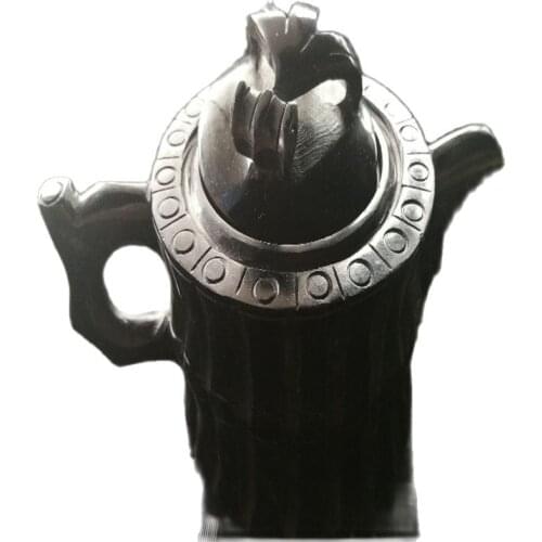 China Natural Jades Hand-Carved Kung Fu Tea Statues Jades Teapot Can Use