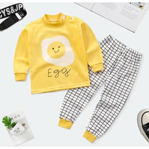 Children Clothing Set New Spring Autumn Cartoon Cute Pattern Boy Girl Tops and Pants 2pcs Sets