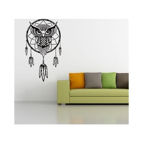 Creative Vintage 3D Wall Art Personality Owl Vinyl Wall Sticker Modern Living Room Home Decals Animal Wall Decor Pictures