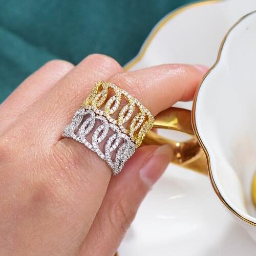 GODKI hiphop Icedout Cuban Links Nigerian Bold Rings with Full Mirco Zircon Women Engagement Party Jewelry High Quality