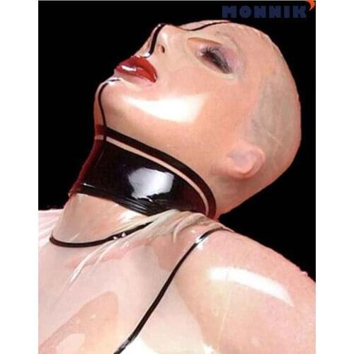 MONNIK latex100% Latex Rubber Doll Mask Hood Bodysuit Skin Color Party Latex mask