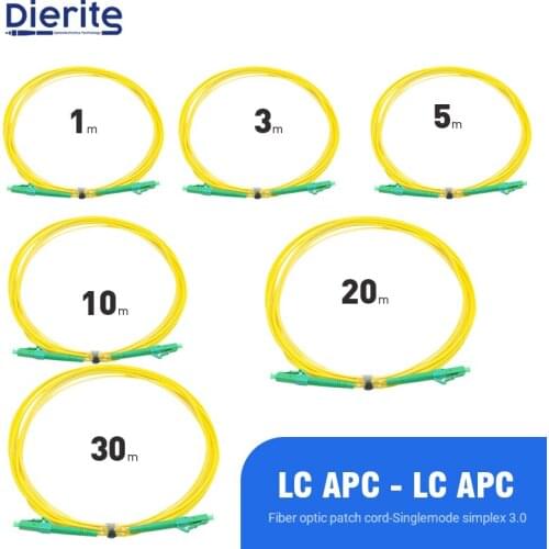 LC APC to LC APC Single Mode Simplex 3.0mm PVC Fiber Patch Cable Jumper Fiber Patch Cord Fibra Optica Communication Device 3M