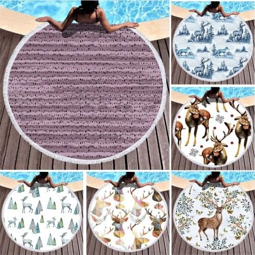 Elk Pine Tree Flowers Beach cover up large beach towels miraculous microfiber towel beach towel cleaning bath towels For home
