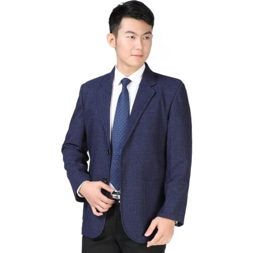 WAEOLSA Chinese Men Business Casual Blazer Red Blue Plain Suit Jacket Man Spring Autumn Blazer Male Classical Costume Blazer 3XL