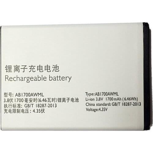 Original AB1700AWML battery 1700mAh 3.7v 6.46WH for PHILIPS Xenium S388 Cellphone batteries