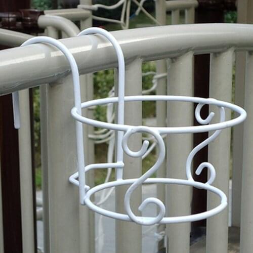 Hanging Flower Pot Stand Balcony Hanging Plant Racks Flower Pot Rack Railing Fence Outdoor Window Iron Bonsai Stand Decoration