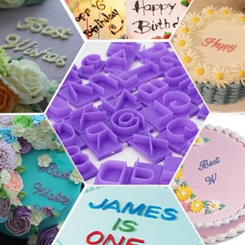 88PCS/Lot Movable Plastic Cake Stamps Cutter Alphabet Letter Number Symbol Stamps Handle Party Supplies Plastic Mastic Cake Tool