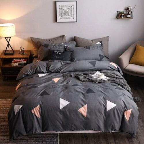 Bedding four-piece dormitory single bed simple bed sheet linen quilt cover three-piece quilt cover
