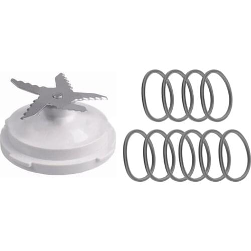 10Pcs Gasket for Nutribullet 600W - 900W Blender/Mixer System & 1x Blades Knife with Sealing Ring for HR7625