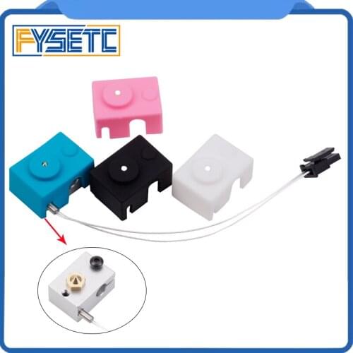 PT100 Temperature Sensor Cable Up To 400 Degree Molex Connector +V6 Block With 3pcs Silicone Sock (Random Color) Kit