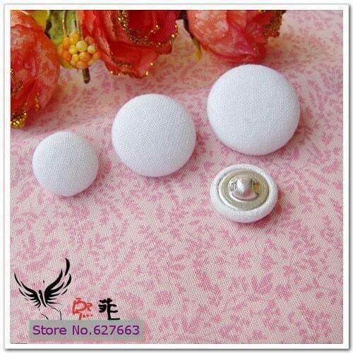 20mm fabric cloth component DIY button, white fabric covered button wholesale,Free Shipping