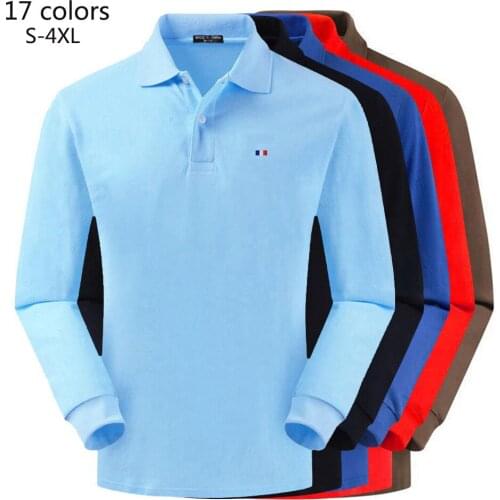100% Cotton Top Quality 2021 Spring Autumn Mens Long Sleeve Polos Shirts Casual Mens Polos Shirts Fashion Clothes Lapel Tops P2