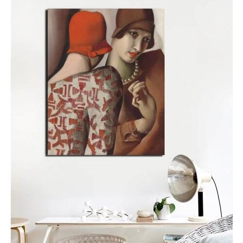 Tamara de Lempicka Sharing Secrets Canvas Painting Print Living Room Home Decoration Modern Wall Art Oil Painting Poster Picture