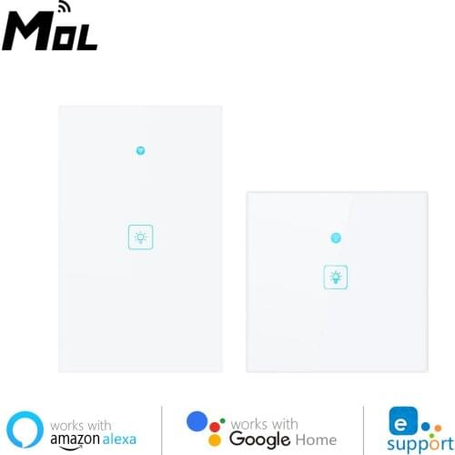 MOL eWeLink App Control WiFi Smart Light Switch Neutral Wire Single Fire Smart Switch Works With Alexa Google Home