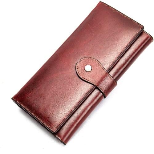 Womens Wallet Women Wallets Made Of Genuine Leather Female Long Wallet For Phone/cards Money Bags Lady Wallets Purse