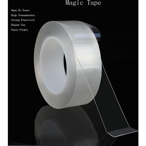 1m Home Improvement Double Sided Tape Repeat Use Nano No Trace Transparent Magic Tape Reuse Waterproof Adhesive Tape Cleanable