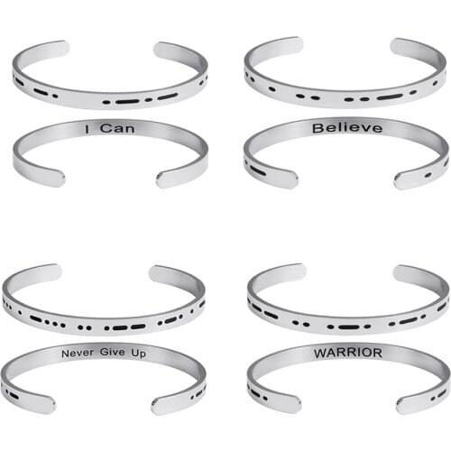 1 pc Morse Code Couple Bracelet Secret Message Cuff Bracelet Engagement Gift Men and Women Jewelry