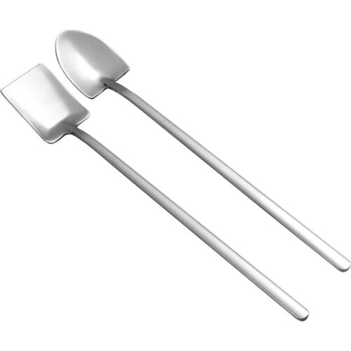 1Pc Stainless Steel Dinnerware Set Spoon Tea Spoon Dessert Coffee Ice Cream Spoons Kitchen Accessories Bar Tools New Long Handle