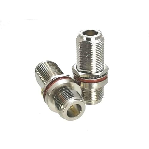 10Pcs Connector N Female Jack Bulkhead to N Female Jack Nut RF Adapter Coaxial High Quanlity