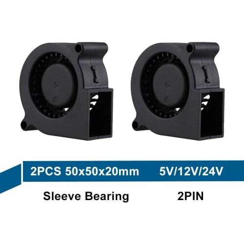 2PCS Gdstime DC 5V 12V 24V 5020 50x50x20mm 50mm 5cm 2Pin Blower Fan Brushless Turbo Centrifugal Cooling Fan Cooler