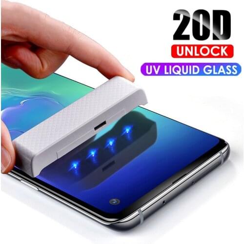21D Full Glue Liquid UV Tempered Glass For Samsung Galaxy Note 10 Plus 5G S10 Lite S8 S9 Plus Screen Protector For Note 10+ 8 9