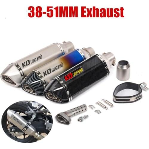 38-51mm Universal Motorcycle Exhaust Tips Muffler Pipe With Removable DB Killer Silencer Stainless Steel For Dirt Bike ATV