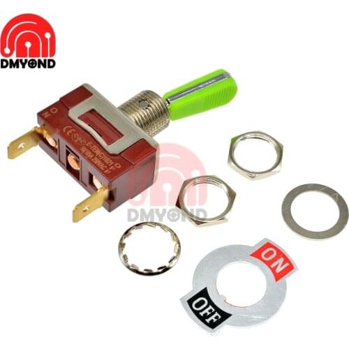 5PCS 12mm Toggle Switch S Double Throw SPDT ON-OFF 250V/16A 1/4 Inch Mounting 3 Position 2Pin 2 Pin