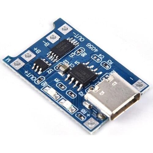5PCS Type-c USB 5V 1A 18650 TP4056 Lithium Battery Charger Module Charging Board With Protection Dual Functions 1A Li-ion Good