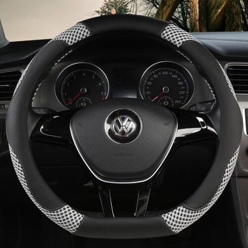 Car Steering Wheel Cover D Shape For Hyundai ioniq Suzuki Swift 2018 2019 For VW GOLF 7 2015 POLO JATTA Auto Car Accessories