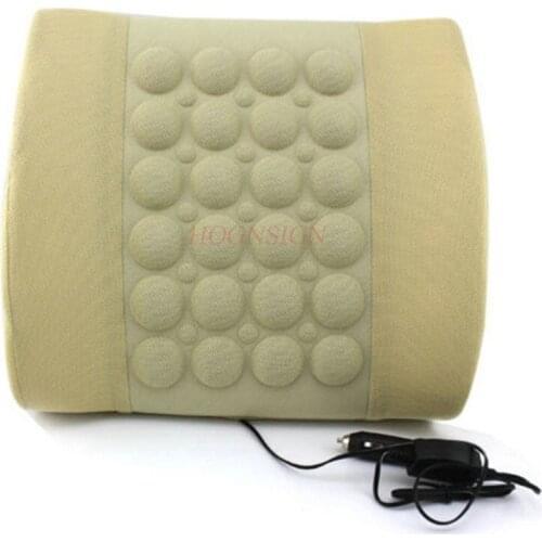 Car Lumbar Electric Massage Pillow Vehicles Waist Seat Backrest Support Cushion Body Massager Vibration Care Tool Back Vibrator