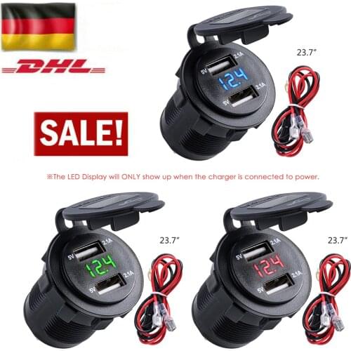 Quick Charge 4.2A Dual USB Car Charger Socket Waterproof Power Outlet 12V/24V Car Motorcycle Charger Adapter Power Outlet