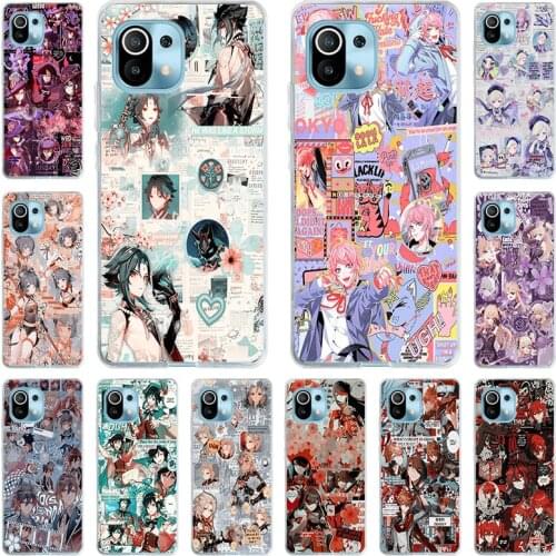 Genshin Impact Anime Phone Case for Xiaomi Mi 11 Ultra 10 10T Pro 9 9T POCO-X3 9SE Note10 Lite Clear TPU Soft Back Cover