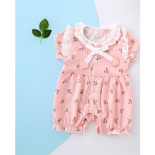 Baby summer clothes newborn cotton short-sleeved clothes boys girls baby thin summer jumpsuit climbing children clothing