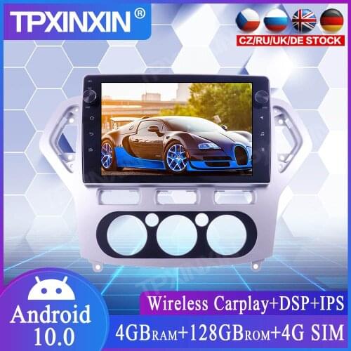 For Ford mondeo MK4 2007-2010 Android 10 128G Wireless Carplay Car Multimedia Stereo Player Headunit Audio Radio GPS Navigtion