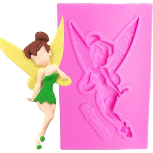 Lovely Angel girl silicone mould fondant molds cake decorating tools Flower Fairy chocolate gumpaste mold T0992