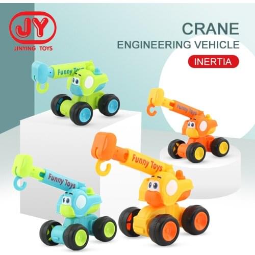 Cartoon Engineering vehicle Toys Car Mini Inertial Pullback Children Shock Plastic Friction Stunt Car For Kids boys Toys Car