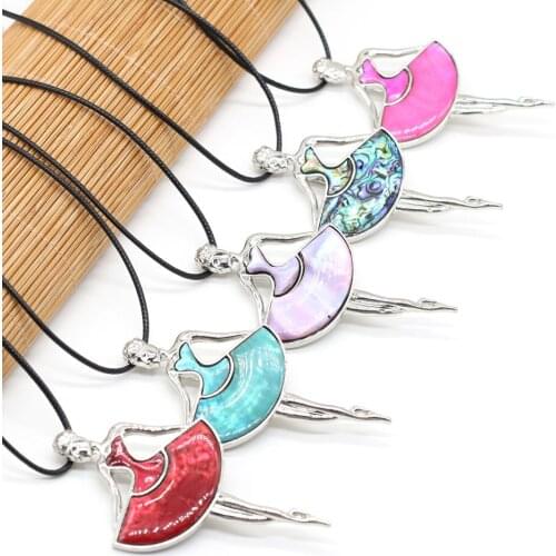 Explosive Natural Shell Alloy Pendant Beautiful Ballet Girl Necklace Romantic Elegant Cute Birthday Gift for Wife and Girlfriend