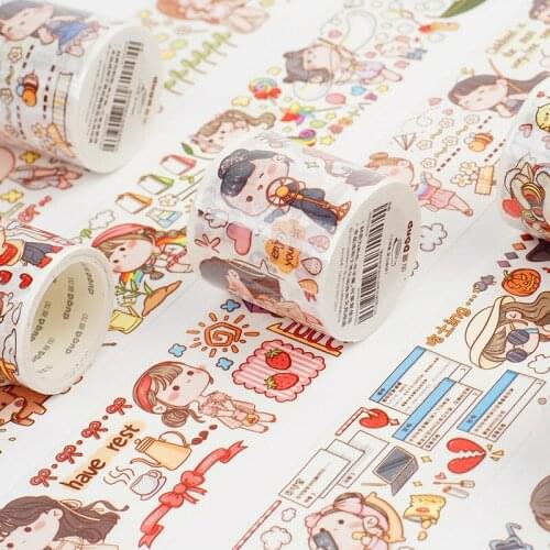 Colorful Painting Life Japanese Paper Washi Tape DIY Decorative Masking Tape Stationery Sticker for Scrapbooking & Phone Deco