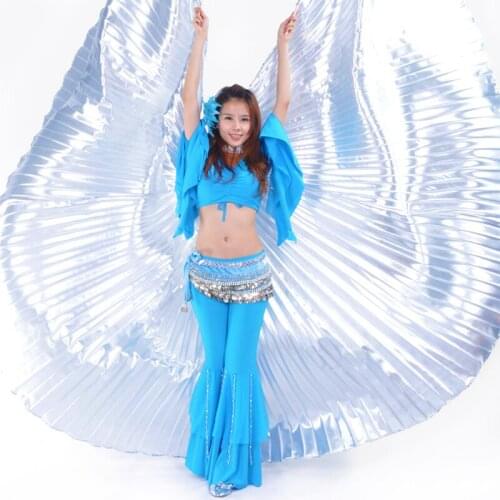 Belly Dance Isis Wings 240 Degree 14 Colors include bag and sticks Stage Performance Props Dance Accessories Egyptian Gold Wings