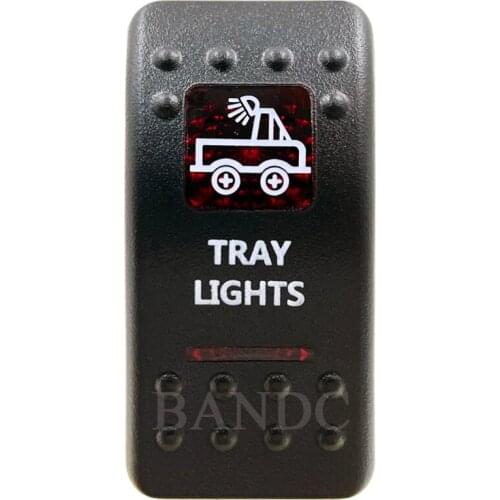 Cover Cap Only！TRAY LIGHTS Rocker Switch Cover Cap Red Window Labeled for Boat Truck ARB Carling NARVA Control Cap Accessories