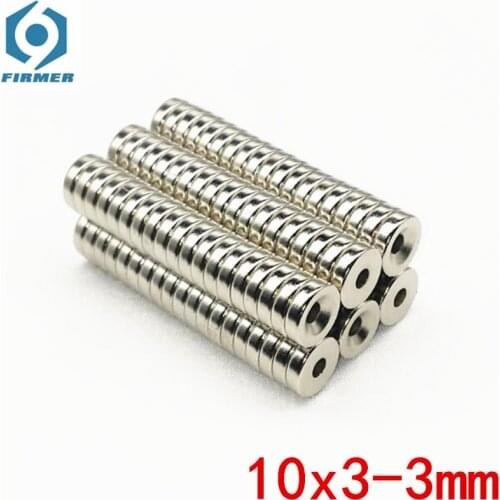 100PCS/LOT Disc magnet 10x3-3 10x3-4 18x3-3 20x3-5 12x3-3mm N35 D Countersunk Permanent magnet magnets for speaker