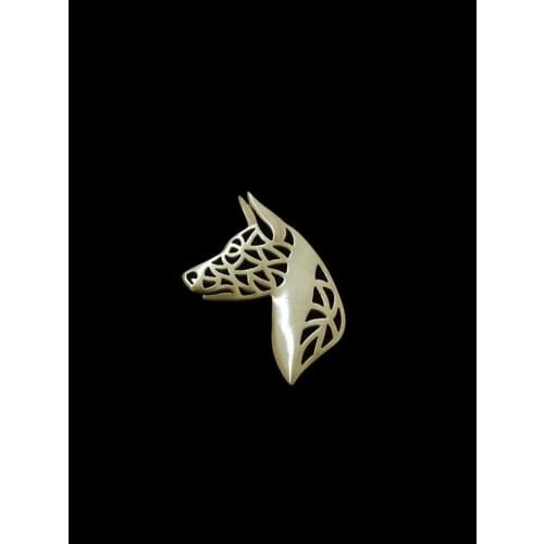 Trendy cute personalized Basenji profile brooch plate silver fashion jewelry