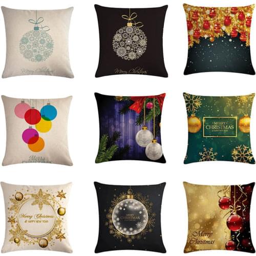 Merry Christmas Ball Cushion Cover Sofa Pillows New Year Christmas Bolus Decorations for Home Pillowcase Square 45x45cm Cushion