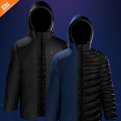 New youpin temperature control Winter windproof waterproof multi-zone heating three-in-one smart duck down warm down jacket USB