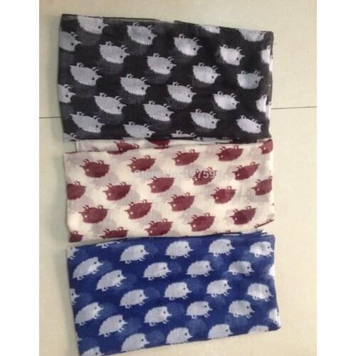 2015 Latest Cute Hedgehog Scarf Women Animal Print Scarf Fashion Shawl Wrap Women Hijab Scarf Mix Color Free Shipping