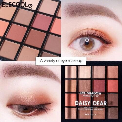ELECOOL16 Color Matte Eyeshadow Palette Glitter Eye Shadow Waterproof Long Lasting Make Up Pallet Shimmer Fashion Women Cosmetic